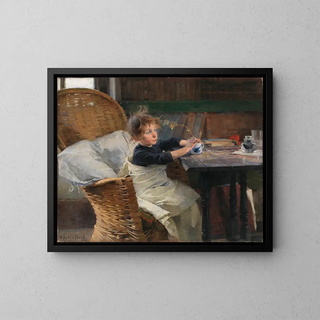 Der Genesende - Helene Schjerfbeck — gerahmtes Bild an der Wand