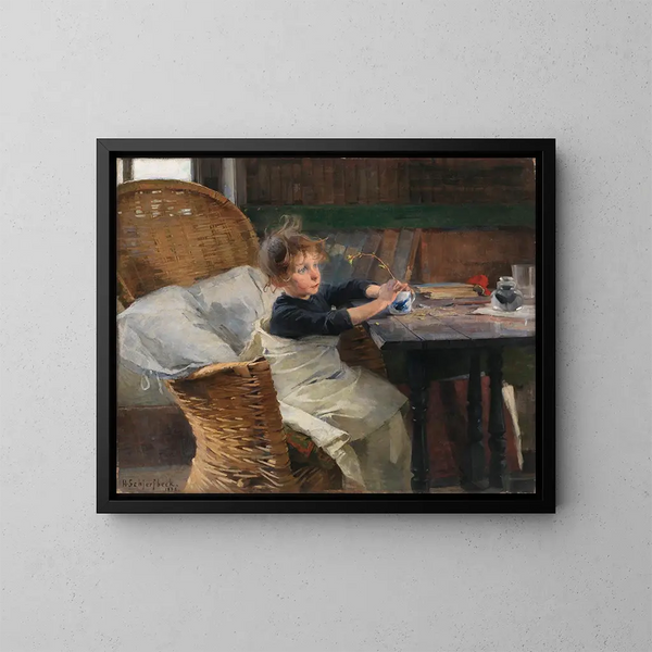 Der Genesende - Helene Schjerfbeck — gerahmtes Bild an der Wand