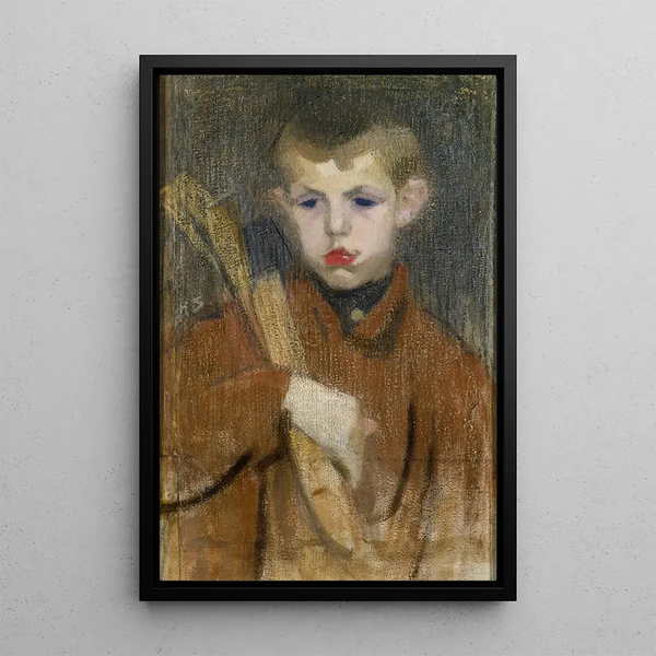 Der Holzfäller I - Helene Schjerfbeck — gerahmtes Bild an der Wand
