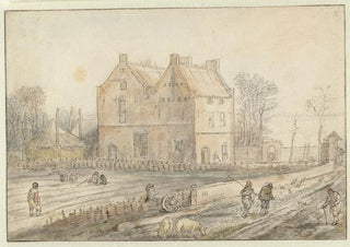 Hendrick Avercamp - View of a Country House with Sowers in the Field.webp