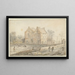 Ansicht eines Landhauses mit Säern auf dem Feld - Hendrick Avercamp — gerahmtes Bild an der Wand
