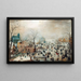 Winterlandschaft mit Schlittschuhläufern - Hendrick Avercamp — gerahmtes Bild an der Wand