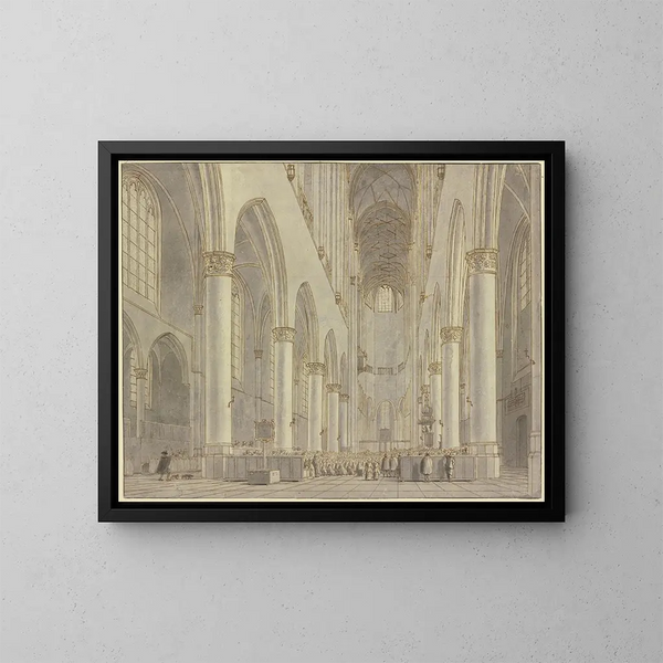 Ansicht der Kirche Saint-Bavon in Haarlem - Hendrick Cornelisz van Vliet — gerahmtes Bild an der Wand