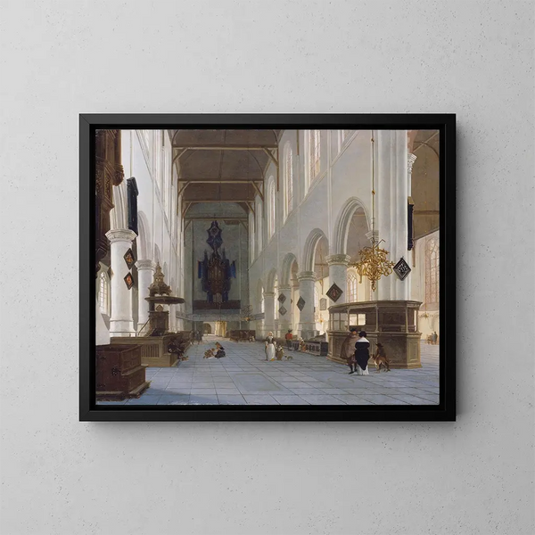 L'intérieur de l'Oude Kerk à Delft - Hendrick Cornelisz van Vliet — gerahmtes Bild an der Wand