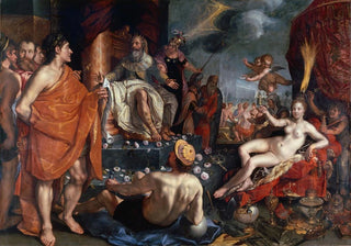 Hendrick Goltzius - Hermes Presenting Pandora To King Epimetheus.webp