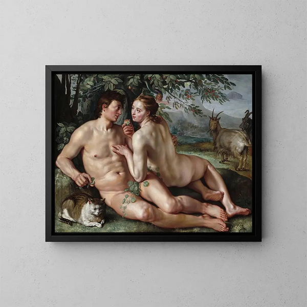 Die Sünde des Menschen - Hendrick Goltzius — gerahmtes Bild an der Wand