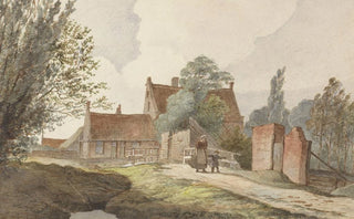 Hendrik Abraham Klinkhamer - Huizen langs een pad bij Amsterdam.webp