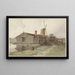 Mühle mit Holzhäusern in der Nähe von Amsterdam - Hendrik Abraham Klinkhamer — gerahmtes Bild an der Wand