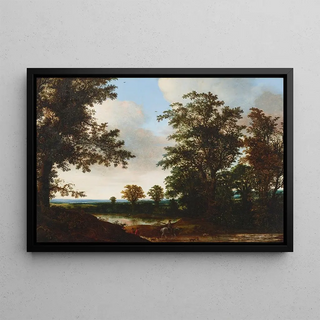 Hendrik Cornelisz Vroom - A landscape with travelers in the foreground.webp