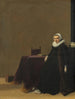 Portrait einer Frau mit Hund - Hendrik Gerritsz. Pot — Ansicht des Kunstwerks