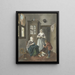 Innenansicht mit einer Näherin, einer Dienerin und einem Jungen beim Spielen - Hendrik Jan van Amerom — gerahmtes Bild an der Wand