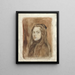 Portrait eines Mädchens mit langen Haaren - Hendrik Johannes Haverman — gerahmtes Bild an der Wand