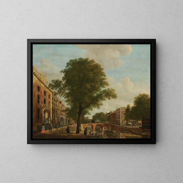Ansicht des Herengracht in der Nähe der Leidsestraat in Amsterdam - Hendrik Keun — gerahmtes Bild an der Wand