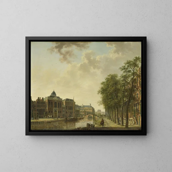 Ansicht des Houtmarkt in Amsterdam - Hendrik Keun — gerahmtes Bild an der Wand