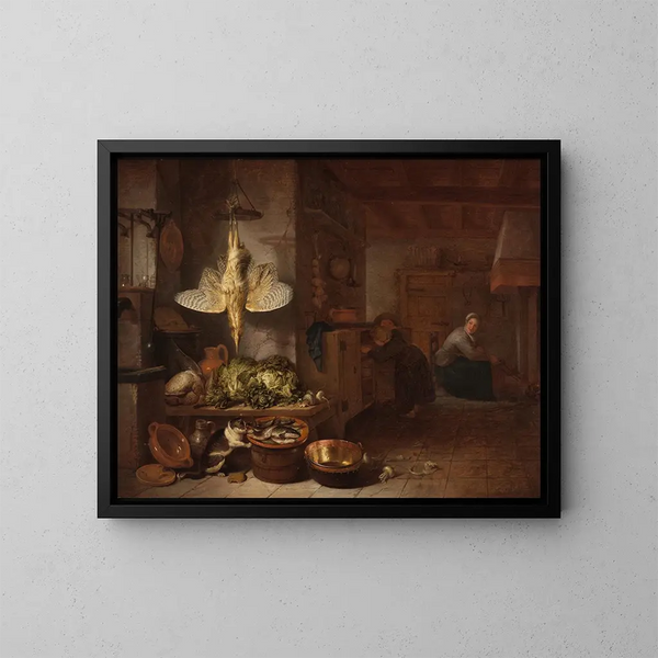 Eine Küche - Hendrik Martensz Sorgh — gerahmtes Bild an der Wand