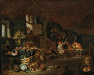 Hendrik Martensz Sorgh - A kitchen interior with peasants carousing.webp