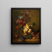 Naturstillleben mit Dahlien, Stockrosen und anderen Blumen in einer Glasvase - Hendrik Reekers — gerahmtes Bild an der Wand