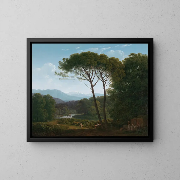 Landschaft kursiv mit Kiefern - Hendrik Voogd — gerahmtes Bild an der Wand