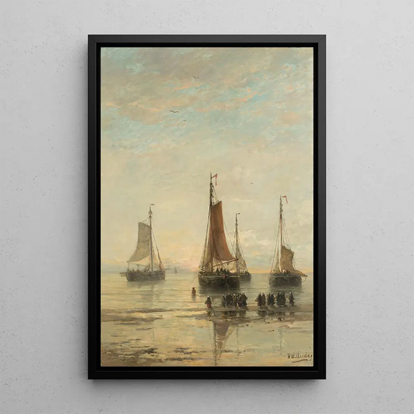 Hendrik Willem Mesdag - BluffBowed Scheveningen Boats at Anchor.webp