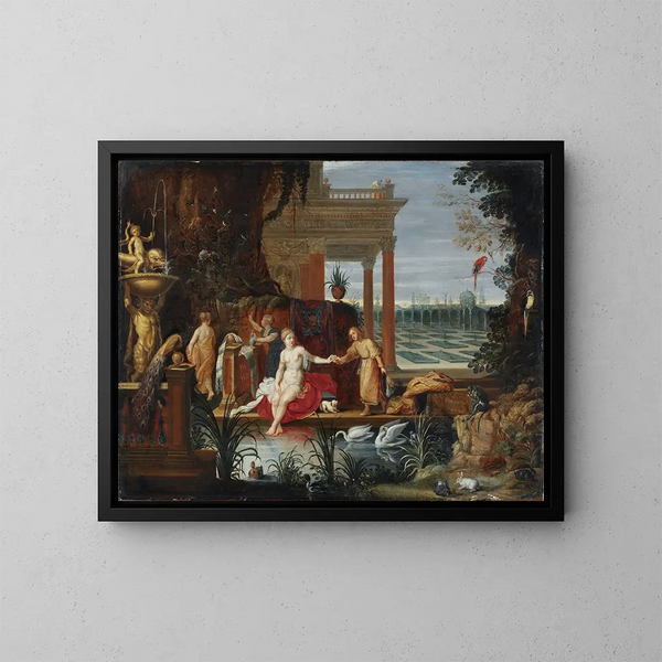 Bathséba im Bad, die den Brief von König David erhält - Hendrik van Balen — gerahmtes Bild an der Wand