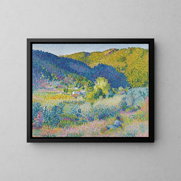 Landschaft der Maures-Kette - Henri-Edmond Cross — gerahmtes Bild an der Wand