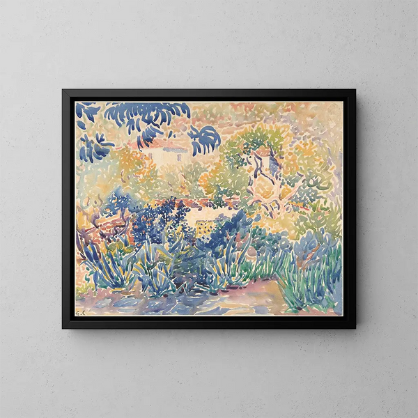 Der Garten des Künstlers in Saint-Clair - Henri-Edmond Cross — gerahmtes Bild an der Wand