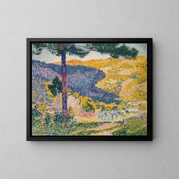 Vallée mit Schatten von Tannen auf dem Berg - Henri-Edmond Cross — gerahmtes Bild an der Wand