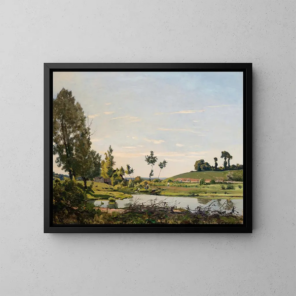 Eine Flussszene - Henri-Joseph Harpignies — gerahmtes Bild an der Wand