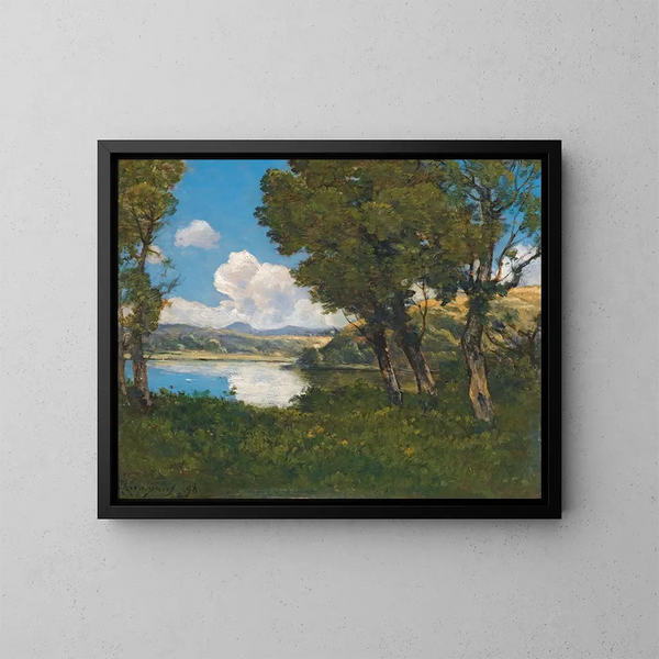 Am Ufer des Sees - Henri-Joseph Harpignies — gerahmtes Bild an der Wand