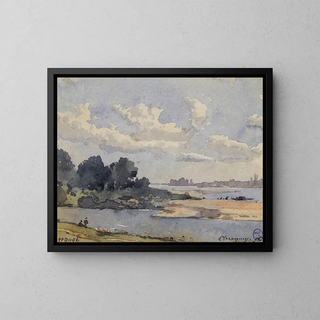 Flussufer - Henri-Joseph Harpignies — gerahmtes Bild an der Wand