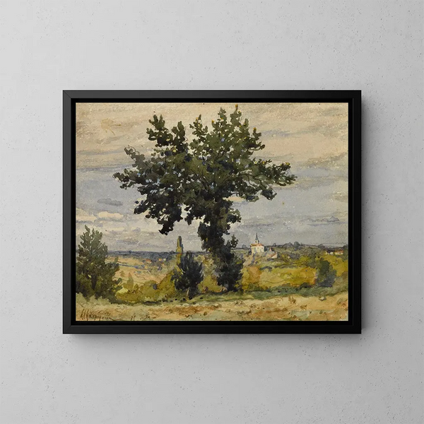 L Baum am Wegesrand - Henri-Joseph Harpignies — gerahmtes Bild an der Wand