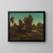 Landschaft mit Hütten - Henri-Joseph Harpignies — gerahmtes Bild an der Wand