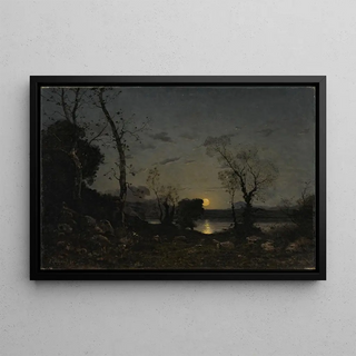 HenriJoseph Harpignies - Un lac au clair de lune.webp
