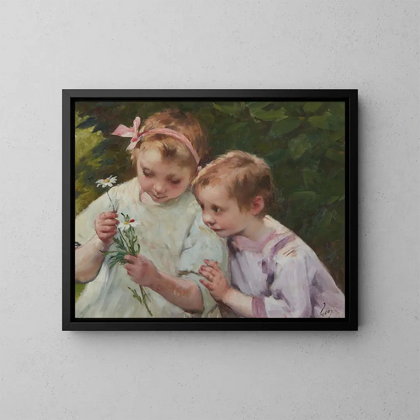 Blumen für Mama - Henri Jules Jean Geoffroy — gerahmtes Bild an der Wand