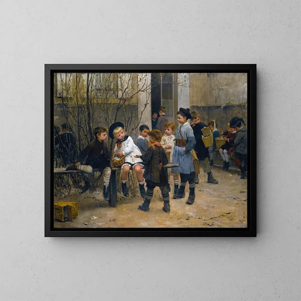 L'heure du goûter - Henri Jules Jean Geoffroy — gerahmtes Bild an der Wand