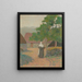Landschaft: Bäuerin auf dem Weg zu ihrem Bauernhof - Henri Delavalle — gerahmtes Bild an der Wand