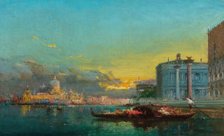 Henri Duvieux - Venice Scene at Dusk before Santa Maria della Salute.webp