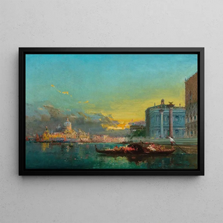 Henri Duvieux - Venice Scene at Dusk before Santa Maria della Salute.webp