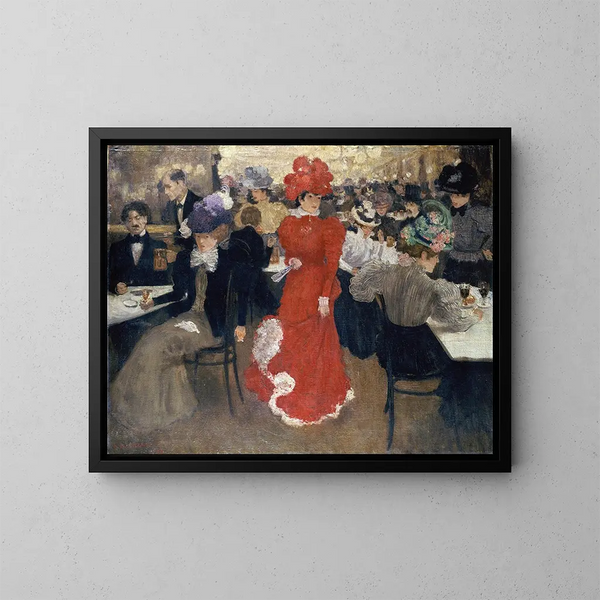 Au Café d'Harcourt à Paris - Henri Evenepoel — gerahmtes Bild an der Wand
