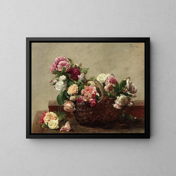 Rosenkorb - Henri Fantin-Latour — gerahmtes Bild an der Wand