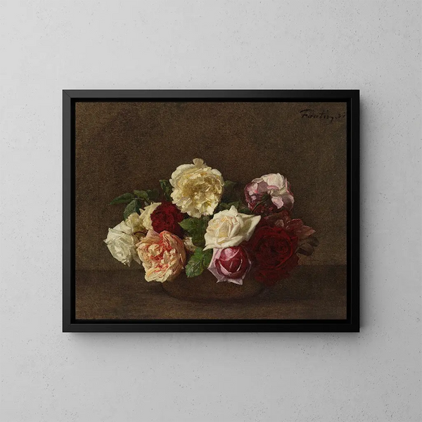Rosen in einer Vase - Henri Fantin-Latour — gerahmtes Bild an der Wand