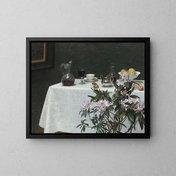 Naturstillleben in der Ecke eines Tisches - Henri Fantin-Latour — gerahmtes Bild an der Wand