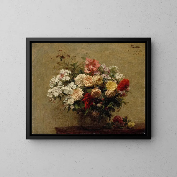 Sommerblumen-Gemälde - Henri Fantin-Latour — gerahmtes Bild an der Wand