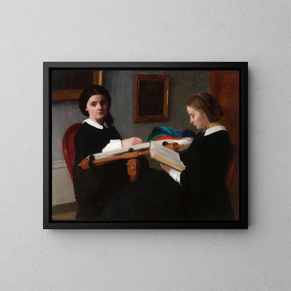 Die Zwei Schwestern - Henri Fantin-Latour — gerahmtes Bild an der Wand