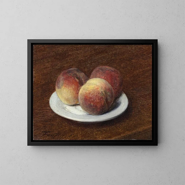 Drei Pfirsiche auf einem Teller - Henri Fantin-Latour — gerahmtes Bild an der Wand
