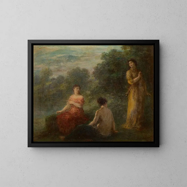 Drei Nymphen bei einer Quelle - Henri Fantin-Latour — gerahmtes Bild an der Wand