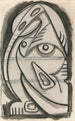 Reliefzeichnung einer sitzenden weiblichen Figur - Henri Gaudier-Brzeska — Ansicht des Kunstwerks