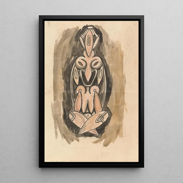 Studie für eine skulpturale Säule - Henri Gaudier-Brzeska — gerahmtes Bild an der Wand