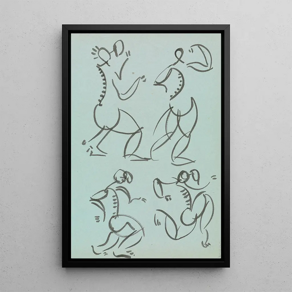 Zwei stehende Figuren - Henri Gaudier-Brzeska — gerahmtes Bild an der Wand