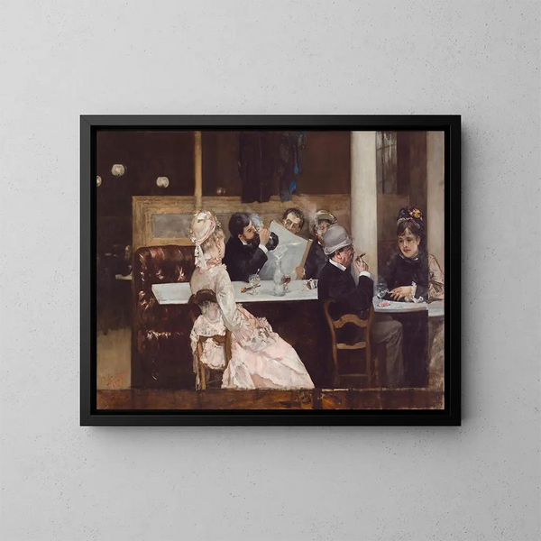 Szene eines Cafés in Paris - Henri Gervex — gerahmtes Bild an der Wand